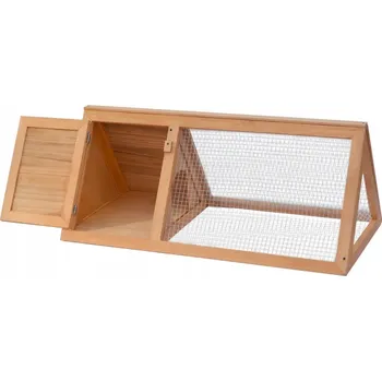 Dřevěná klec pro králíky s železnou mřížkou, 98 x 50 x 41 cm