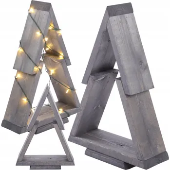 Obraz Dřevěný vánoční stromek stojící 43x30 cm SMONTOVANÝ, IMPREGNOVANÝ, šedá eko dekorace