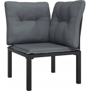 Zahradní pohovka Zahradní Rohová Pohovka z PE Ratanu, Černá, 62x62x68 cm