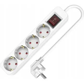 Napájecí kabel Prodlužovací Kabel přívod s vypínačem Plast-Rol 5 m 4 ks bílý