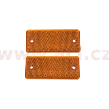 univerzální odrazka obdélník s dvěma otvory pro uchycení, oranžová (90x40 mm) 2 ks