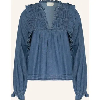 Dámská halenka Neo Noir Dámská Džínová Halenka Janis S Volánky, tmavě modrá, 36