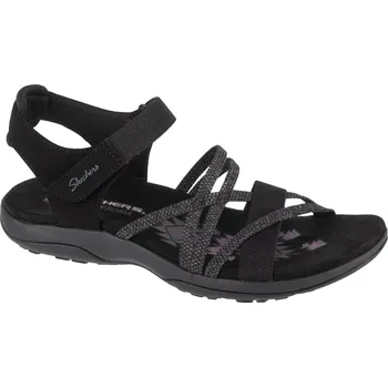 Dámské sandále Černé dámské sportovní sandály Skechers Reggae Slim - Meadow Grazer 163193-BLK Velikost: 39