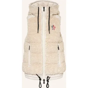 Moncler Grenoble Dámská Plyšová Péřová Vesta, krémová, 40