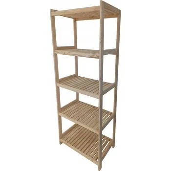 regál Dřevěný regál z borovice, 5 polic, 173x80x43 cm