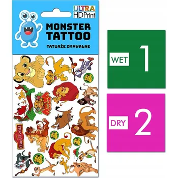 Odstranitelné tetování DOČASNÉ OMYVATELNÉ TETOVÁNÍ PRO DĚTI Lví král