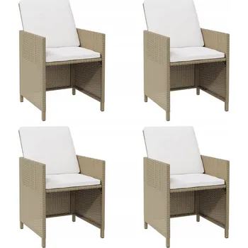 Zahradní židle z PE ratanu s ocelovým rámem, béžové, 52x56x85 cm