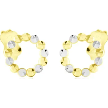 Náušnice GEMMAX Zlaté peckové náušnice kroužky – minimalistické žluto-bílé zlato 585 – zlatý šperk ryzosti 585/1000 v Dárkovém balení s Certifikátem GLECN-02339