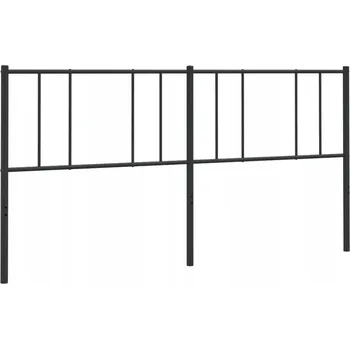 Čelo postele z oceli s práškovým nástřikem, černé, 206x3x90 cm