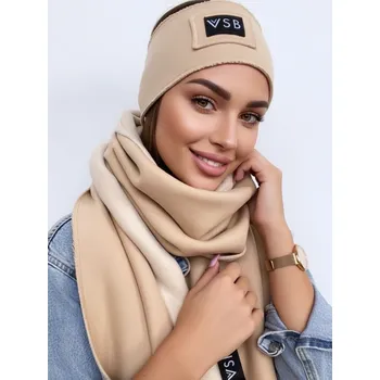 Šála Luxusní teplákový VSB set šála + čelenka tělová s černou, VELIKOST UNI