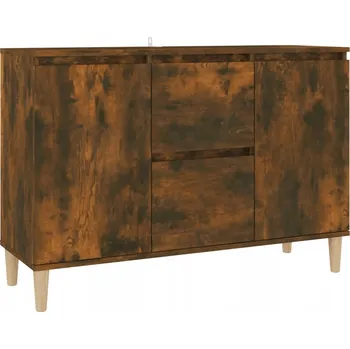 Komoda Komoda Minimalistická Kouřový Dub 101x35x70 cm, 2 Zásuvky, 2 Dvířka