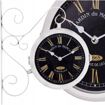 Hodiny Oboustranné nástěnné hodiny Retro nádražní loft kovové 36 cm