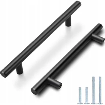 Obraz Nábytkové úchytky 10 ks černé Nerezová ocel, T 127 mm