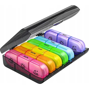 Úložný box Krabička Velký zásobník na léky Tablety Organizér Kazeta 7 dní 3 Denní doba