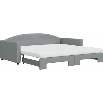 Zahradní lehátko Rozkládací lehátko s funkcí pohovky světle šedé 223 x 110 x 75 cm