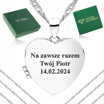 Náhrdelník STŘÍBRNÝ ŘETÍZEK SE SRDÍČKEM 925 + GRAVÍROVÁNÍ / DÁREK PRO DÍVKU, ŽENU