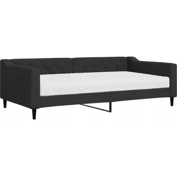 Pohovka Černá pohovka s funkcí spaní 223 x 110 x 67 cm, matrace 100 x 200 cm