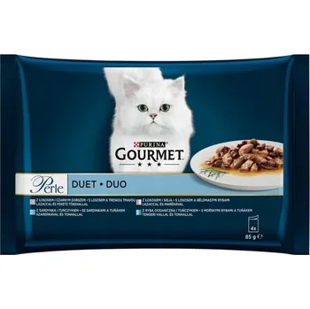 Krmivo pro kočku Purina Gourmet Perle rybí duo pro kočky 4 x 85g
