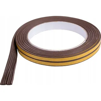 Těsnění do okna a dveří SAMOLEPICÍ TĚSNĚNÍ NA OKNA DVEŘÍ PROFIL E BRONZ PREMIUM 10 METRŮ