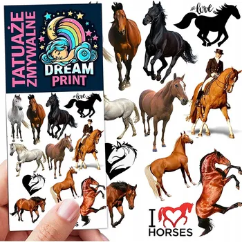 Odstranitelné tetování DOČASNÉ OMYVATELNÉ TETOVÁNÍ PRO DĚTI - KONĚ