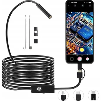 ENDOSKOPICKÁ INSPEKČNÍ KAMERA 5M LED USB 3v1 pro TELEFON PC 10M