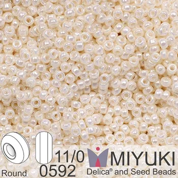 Korálek Korálky Miyuki Round 11/0. Barva 0592 Antique Ivory Pearl Ceylon. Balení 5g