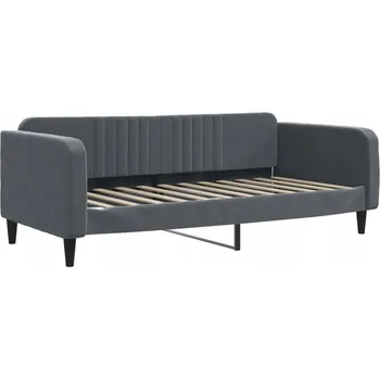 Pohovka Rozkládací pohovka 2v1 tmavě šedá 223 x 110 x 75 cm, samet