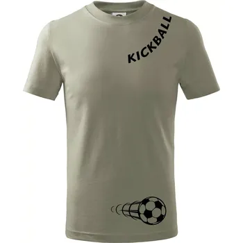 Chlapecké tričko Kickball nápis šikmo - Tričko dětské bavlněné - 98 cm / 2 roky ( Light khaki )