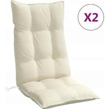 Podsedák Polštář Zahradní Polstr na Židli s Vysokým Opěradlem, Látka Oxford, Krémová, 1