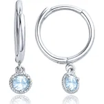 Decentní náušnice z bílého zlata s modrými zirkony Au 585/1000 1,00g