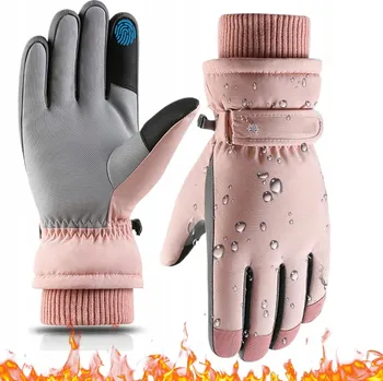 Rukavice VYHŘÍVANÉ LYŽAŘSKÉ RUKAVICE DÁMSKÉ VODĚODOLNÉ Zimní Silné Teplé