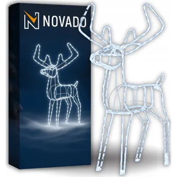 Vánoční světelná dekorace SOB S POHYBLIVOU HLAVOU XXL VÁNOČNÍ VELKÝ SVÍTÍCÍ - STUDENÁ BÍLÁ IP44