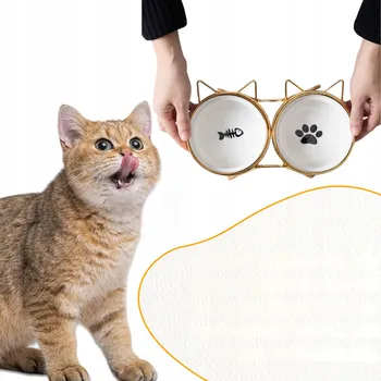 Miska pro psa Sada dvou keramických misek Aptel bílá 0,6 l