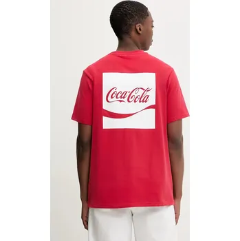 Pánské tričko Bavlněné tričko Converse x Coca Cola pánské, červená barva, s potiskem, CVM5T514 33X, vel. XL