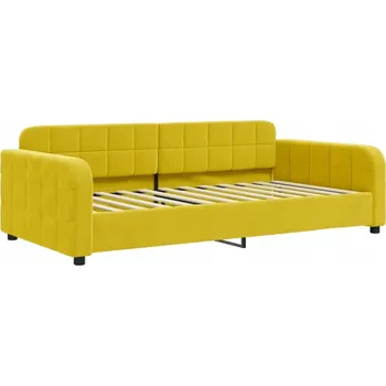 Pohovka Rozkládací pohovka, samet, žlutá, 223 x 110 x 71 cm