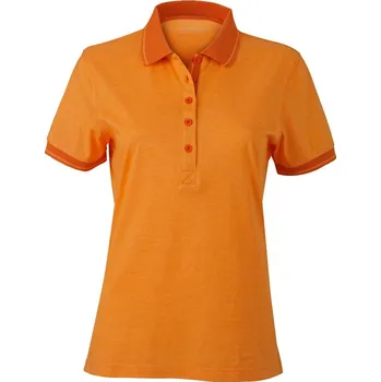 Dámské tričko James & Nicholson Dámské žerzejové melírované polo - XXL orange melange/dark orange