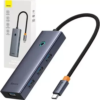 Notebook Baseus B00052809813-00 UltraJoy Rozbočovač 5v1 USB-C na 1x HDMI + 4xUSB 3.0 šedá (B00052809813-00)