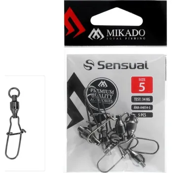 Rybářský háček 5ks - Karabinka s Obratlíkem Mikado Fastlock Vel. 4 BN