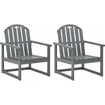 Zahradní židle z masivního akáciového dřeva, 60x63x79 cm, šedá patina