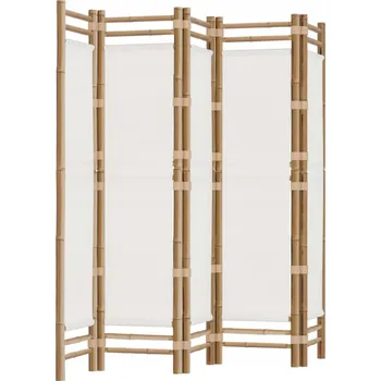 Paraván Bambusová paraván do pokoje, krémová, 200 x 180 cm, 5dílná