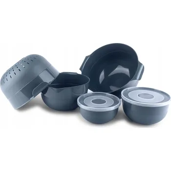 SADA KUCHYŇSKÝCH MISEK 7 KS + CEDNÍK 3L PLASTOVÉ ŠEDÉ