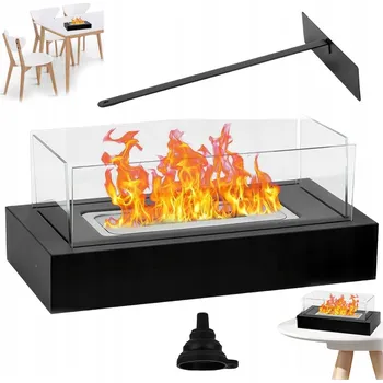 Biokrb STOLNÍ BIOKRB S ODNÍMATELNÝM OCHRANNÝM SKLO PRO OBÝVACÍ POKOJ NEBO TERASU