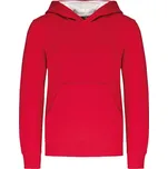 Kariban Dětská kontrastní mikina s kapucí - 12/14 red/white