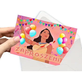 Pozvánka POZVÁNKA POCAHONTAS NA DĚTSKOU OSLAVU + OBÁLKA DÁREK