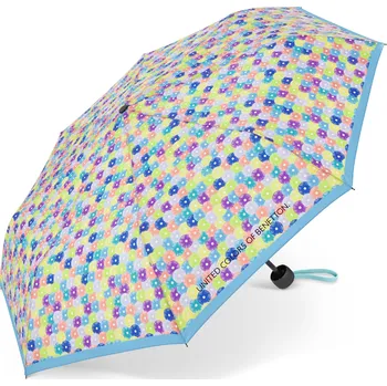 UNITED COLORS OF BENETTON Benetton deštník Skládací Blooming Dots Blue Super Mini 23cm/95cm