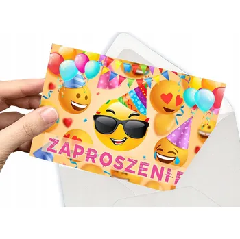 Pozvánka POZVÁNKA SMAJLÍCI PÁRTY OSLAVA NAROZENIN PRO DĚTSKÉ NAROZENINY + OBÁLKA