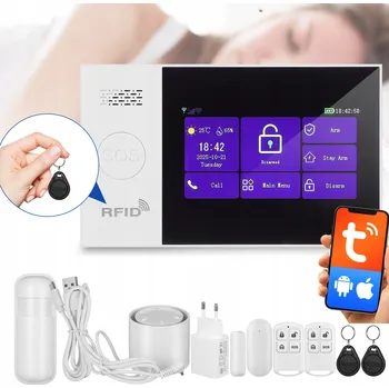 Zabezpečení domácnosti Bezdrátový WiFi + GSM 4G LTE alarm s aplikací TUYA a 1 infračerveným senzorem