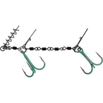 Rybářský háček 1ks Trojháčky Stinger Mikado Jaws Double Evo 25kg Vel. 1/0 Fluo