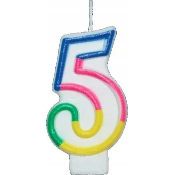 Dortová svíčka Narozeninová svíčka duhová ''5'' 12 Ks | SU-20/5