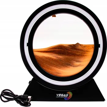 Lampička LED lampička přesýpací hodiny s pohyblivým pískem, otočná, USB
